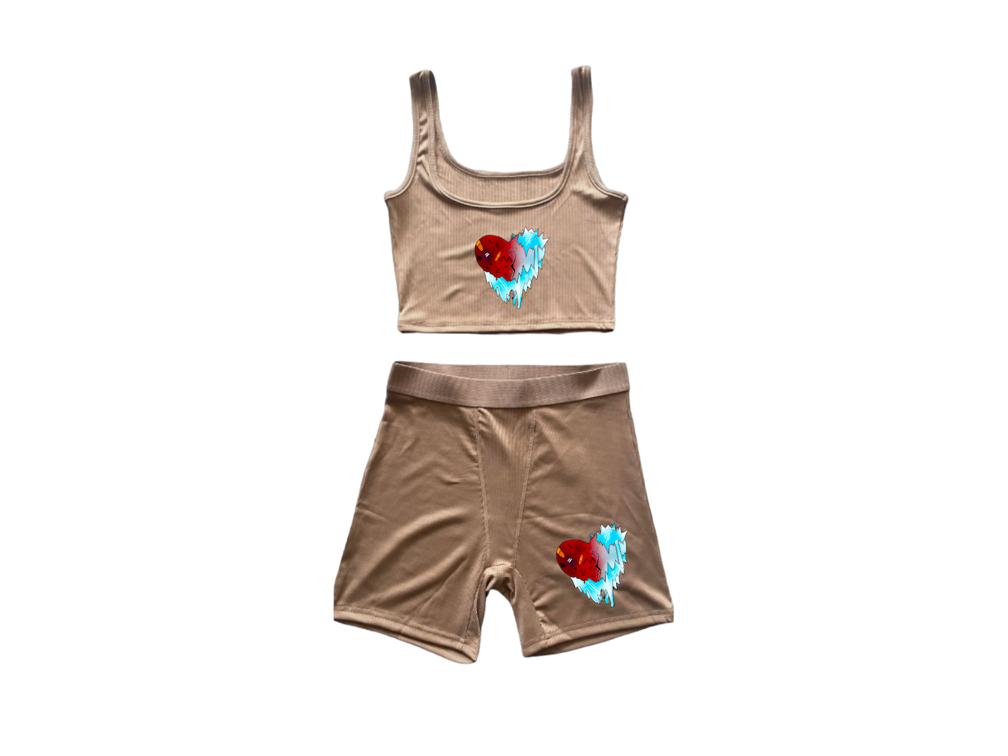 “SKIMS” TOP AND SHORTS SET