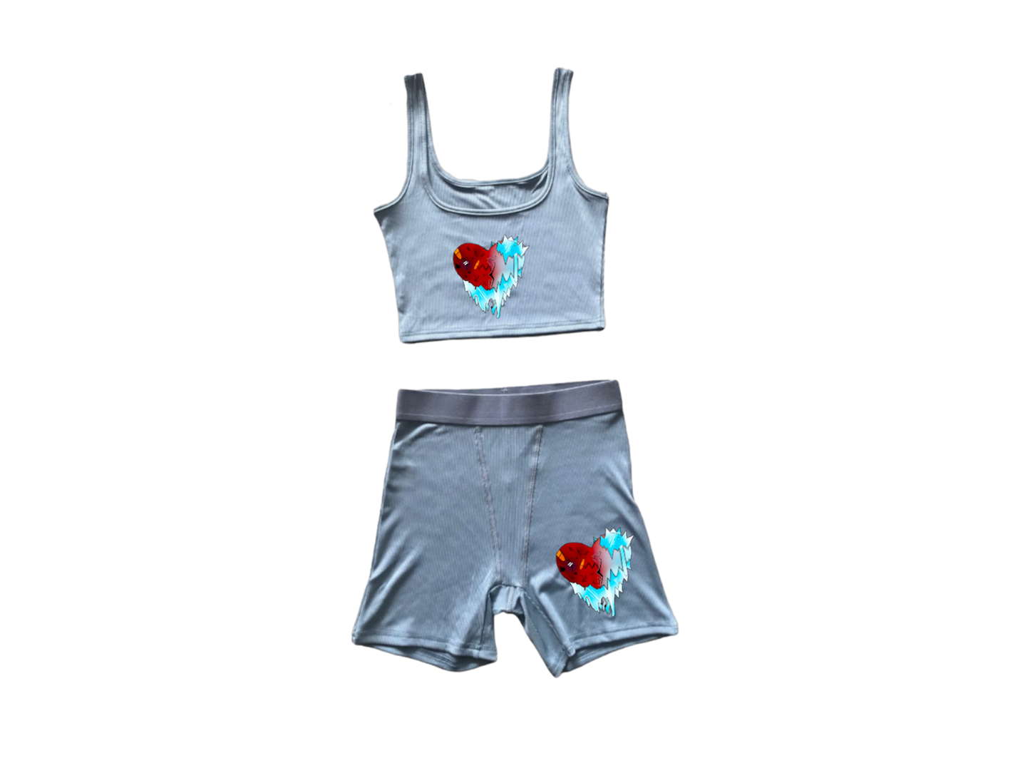 “SKIMS” TOP AND SHORTS SET